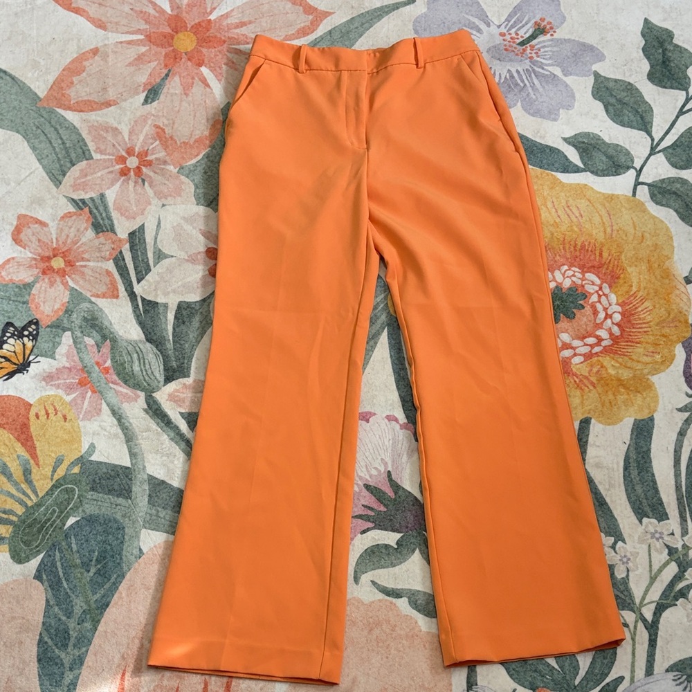 High-Rise Wide Leg Women's Pants - Orange. Worthington size 8